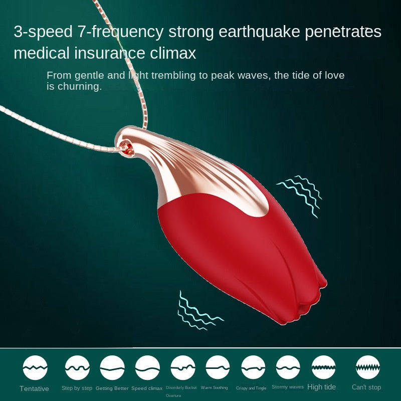 Rose Necklace Vibrator – Women’s Wearable Egg Adult Toy